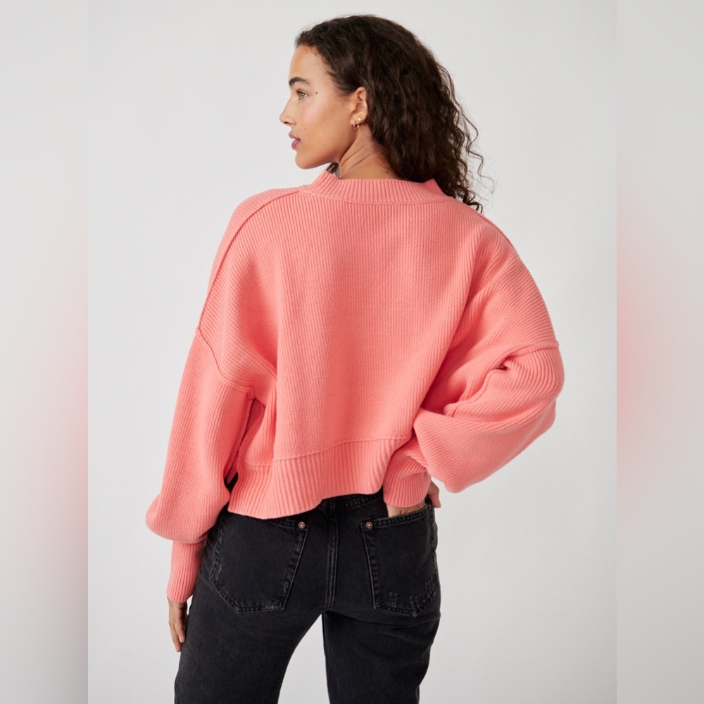 Free People Womens Easy Street Crop Rib Knit Dolman Sleeve Sweater size L NWT - Picture 2 of 10